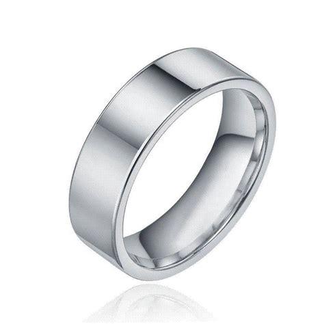8mm Fashion Silver Tungsten Carbide Ring Men Tungsten Wedding Throughout Plain Mens Wedding Bands 