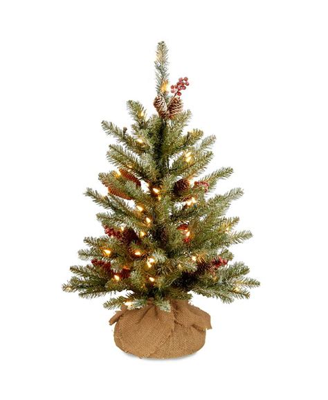 National Tree Company 3 Dunhill Fir Small Tree With Red Berries Snow