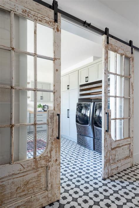 Laundry Room With Rustic Sliding Doors Hgtv
