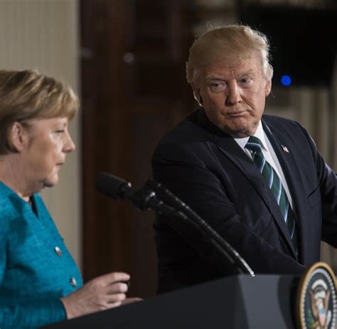 Erstes Gemeinsames Treffen Merkel Erinnert Trump Dann Noch An Eine