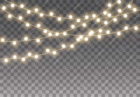 Premium Vector Christmas Lights Isolated On Transparent Background