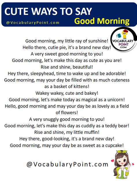 Different Ways To Say Good Morning Vocabulary Point