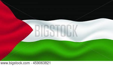 Waved Palestine Flag Vector Photo Free Trial Bigstock