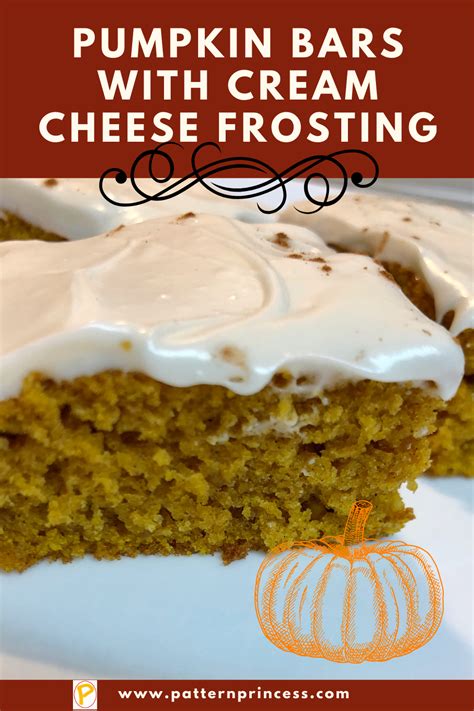 There is a ton of pumpkin in this pumpkin bread recipe! Pumpkin Bars with Cream Cheese Frosting - Pattern Princess
