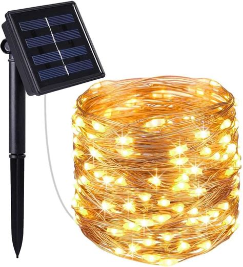 Solar String Lights Outdoor 1 Pack 98ft 300 Led Waterproof Copper