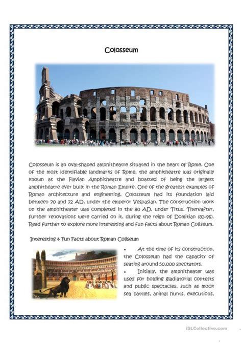 roman coliseum worksheets worksheets