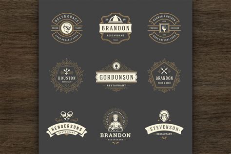 36 Restaurant Logos And Badges In Logo Templates On Yellow Images