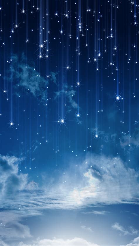 1080x1920 Rain Clouds Sky Moonlight Lights Stars