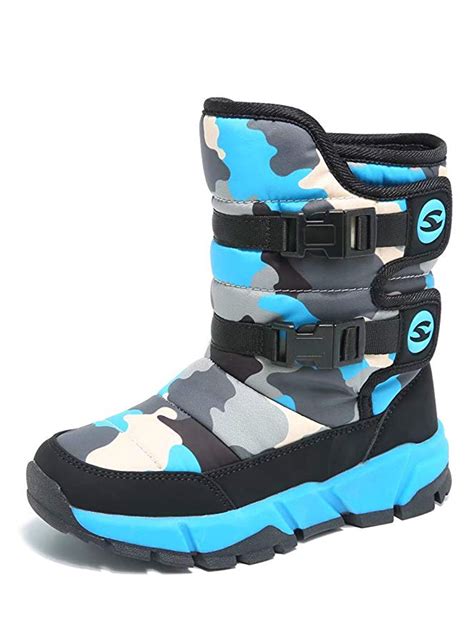 Boys Snow Boots Winter Waterproof Slip Resistant Cold Weather Shoes