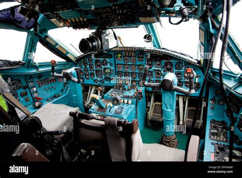 Pilot Cabin Interior Inside Stock Photo Alamy