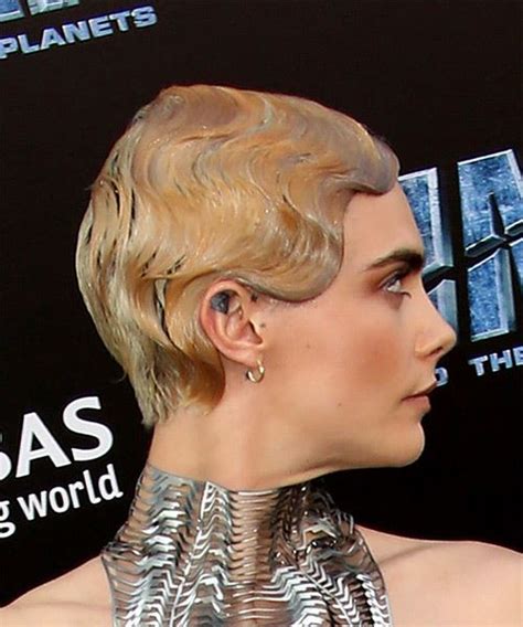 Cara Delevingne Short Straight Formal Pixie Hairstyle Light Blonde
