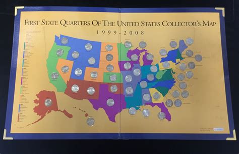 First State Quarters Of The United States Collectors Map Maping Resources