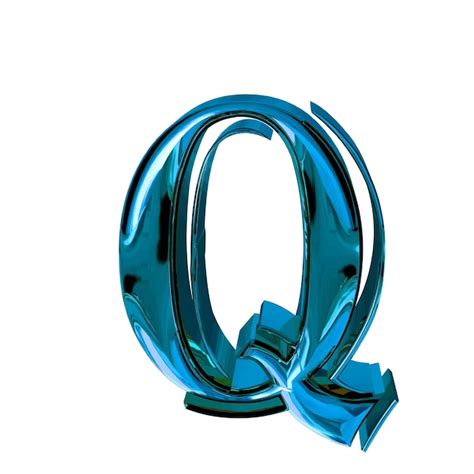 Premium Vector Glossy Threedimensional Letters In Blue Letter Q
