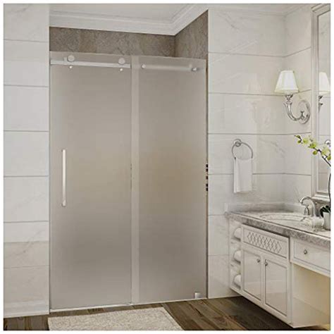 Frameless Frosted Glass Shower Door In Interior Bathroom China