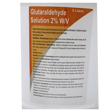 Glutaraldehyde Disinfectant Solution Glutaraldehyde 2 Wv And 245 Wv