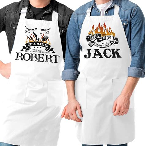 Personalized Apron Funny Fathers Day Ts Customized Kitchen Aprons