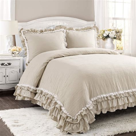 Lush Decor Ella Shabby Chic Ruffle Lace 3 Piece King