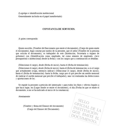 Carta De Constancia De Servicios 【 Ejemplos Y Formatos 】word Pdf