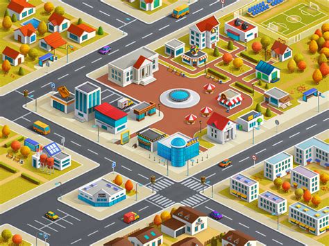 City Animation Isometric Design City Design City Illustration
