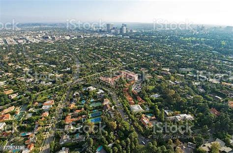 Aerial View Of Beverly Hills California Stock Photo Download Image