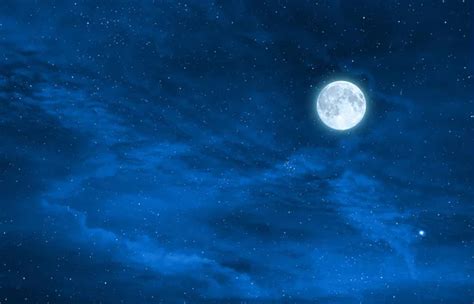 Full Moon Night Starry Sky Clouds Full Moon Starry Sky Stock Photo By