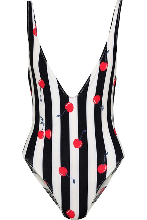 Solid And Striped Synthetic The Michelle Printed Swimsuit Black Save 38