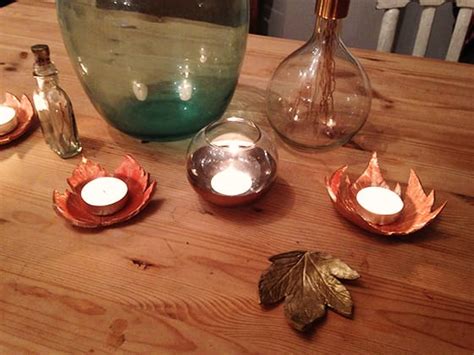 Diy Autumn Leaf Tealight Holder Yellow Feather Blog