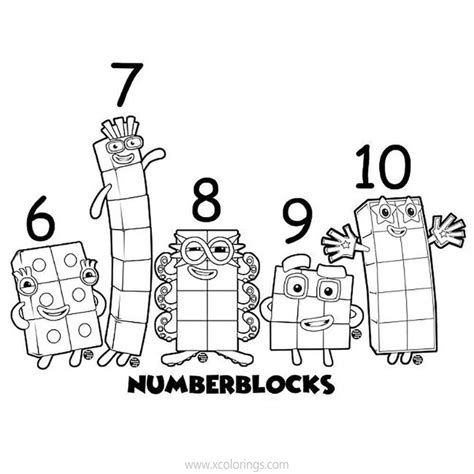 Number Blocks Printable Coloring Pages Justfunbags