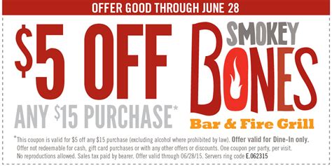 Smokey Bones March 2024 Coupons And Promo Codes 🛒