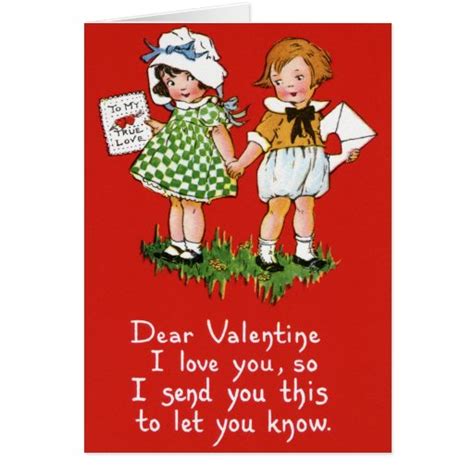 Vintage Valentine Card For Kids Zazzle