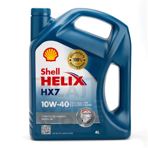 Makes use of both synthetic and mineral base stocks to achieve higher performance levels than can be formulated from mineral oils alone. shell-helix-hx7-10w-40