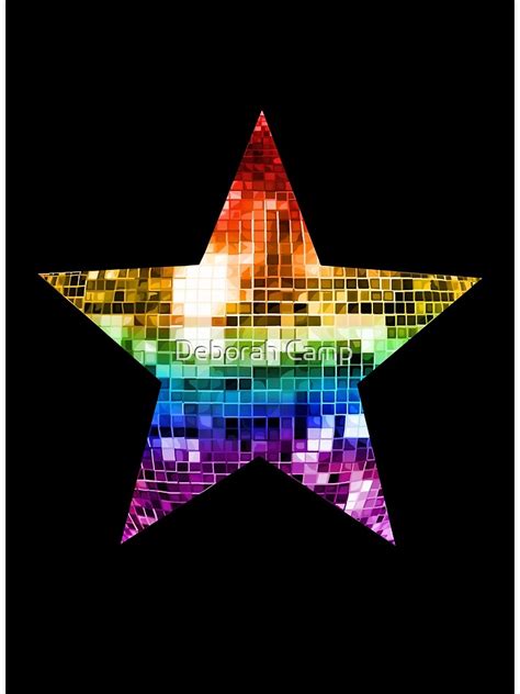 Rainbow Disco Ball Star Poster For Sale By Deborahcamp Redbubble