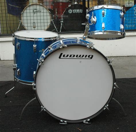 Ludwig Ludwig Shell Pack From The 70s 1970s Blue Sparkle Drum For Sale