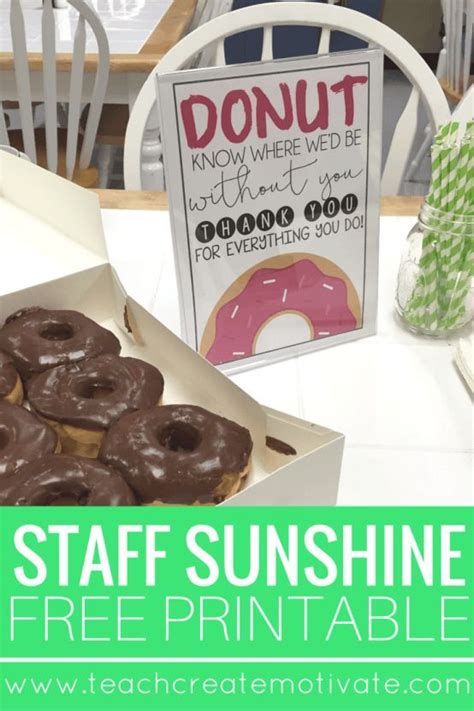 Donuts For The Staff Sunshine Idea Teach Create Motivate