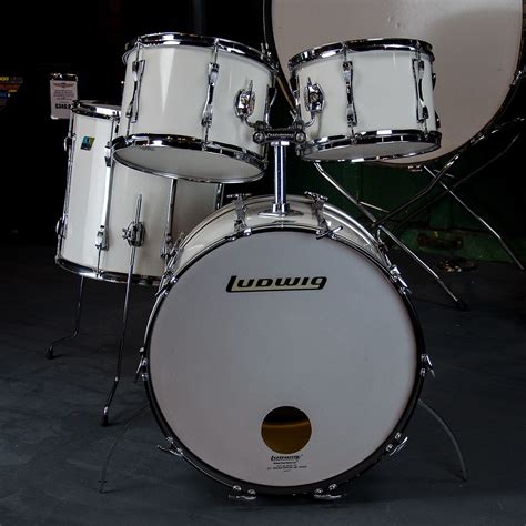 Vintage 70s Ludwig Mach 5 Drum Kit 3 Ply Bo White Reverb