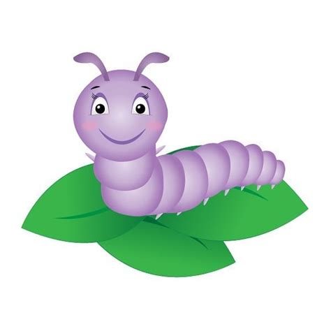 A Cute Purple Caterpillar Cartoon Illustration Illustrator