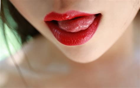 Wallpaper Face Women Model Red Lipstick Lips Mouth Nose