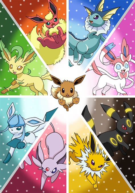 Poster Of The Eeveelutions By Tails19950 On Deviantart Pokemon Poster