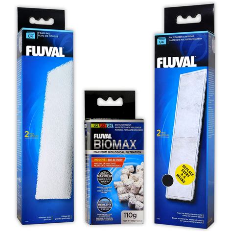 Fluval Filter U Media Foam And Carbon Pad And Biomax U2 U3 U4 Aquarium Fish