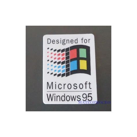 Designed For Windows 95 Label Sticker Badge Logo