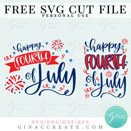 Happy 4th of July | Free SVG Cut File – Gina C. Creates