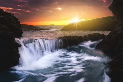 Download Sea Sunset Photography Ocean Hd Wallpaper
