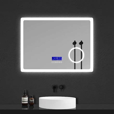 Buy Backlit Illuminated Bluetooth Bathroom Mirror 800x600 Mm Wall Ed Multifunction Led Bathroom