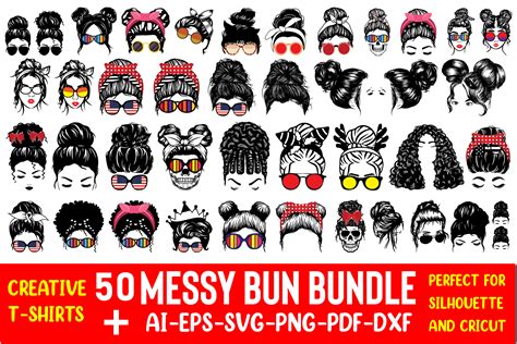Messy Bun Bundle Mom Life Crafts Gráfico Por Creative T Shirts