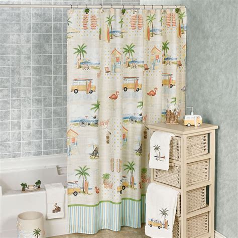 Shorething Shower Curtain Multi Cool 70 X 72 Coastal Bathroom Decor