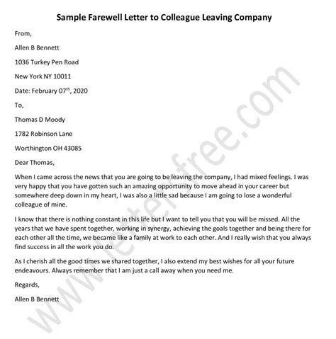 Farewell letter to my colleagues. Farewell Letter to Colleague Leaving Company | Farewell ...