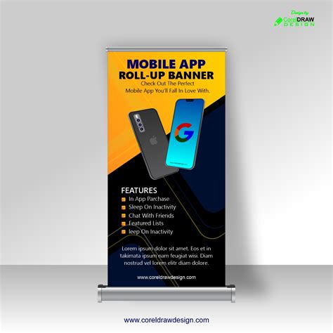 Download Mobile App Rollup Banner Coreldraw Design Download Free Cdr