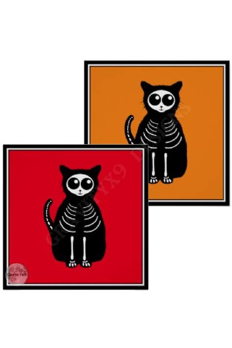 Maybe you would like to learn more about one of these? Cute Halloween Cartoon Cat Skeleton Poster | Zazzle.com ...