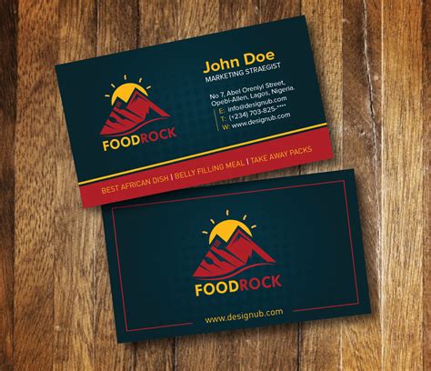 One allows the vendor to sit or stand inside and serve food through a window. Food Related Brand Business Card Design Template | Designub
