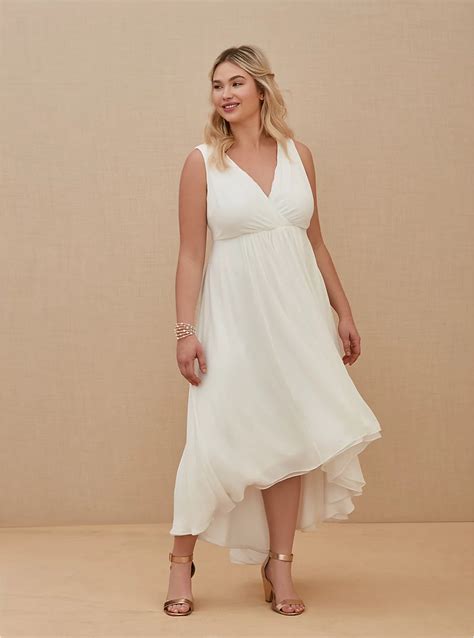 Plus Size Special Occasion Ivory Chiffon Hi Lo Dress Torrid